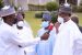 Buhari speaks with newsmen in Abuja