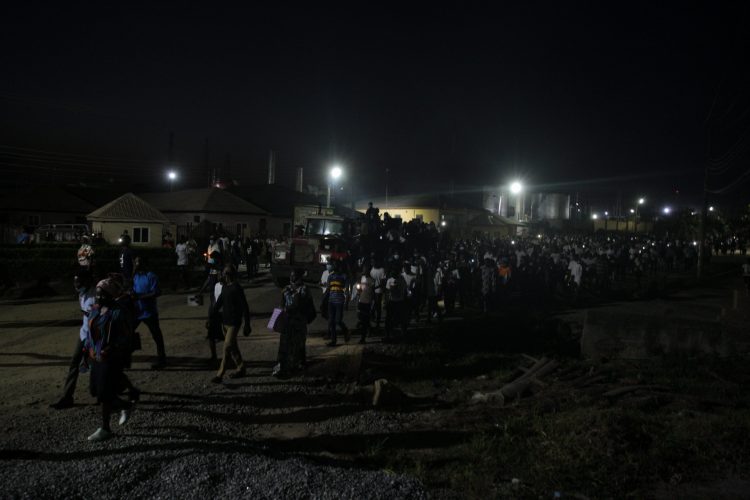 Worshippers during the procession