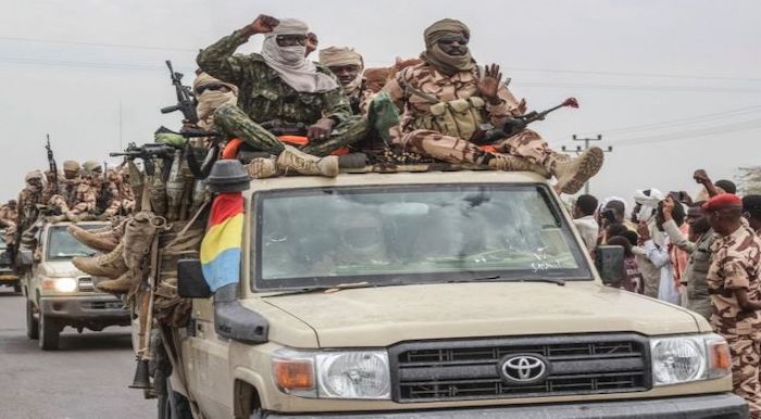 Chad’s military in a triumphant parade in N’djamena
