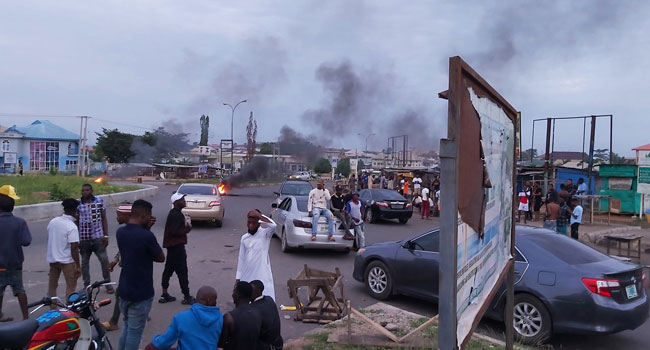 FILE PHOTO: Tension as Osogbo youths protest EFCC raid.