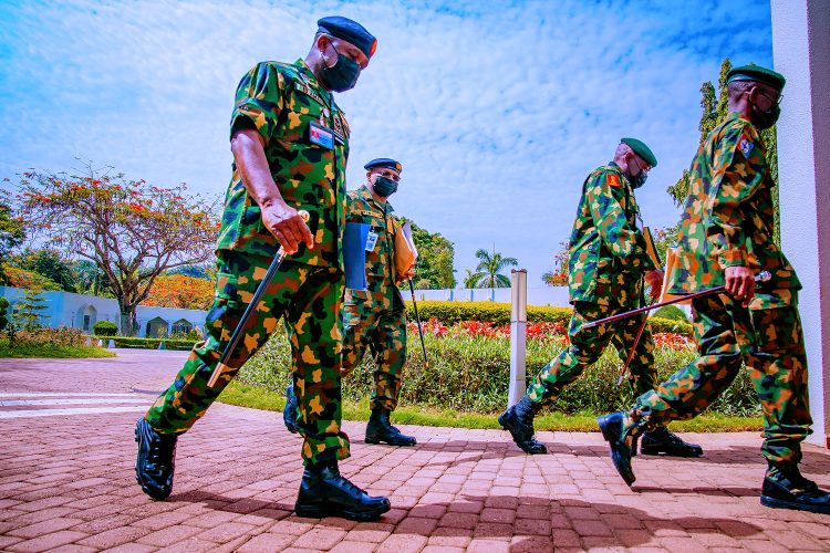 Security chiefs arriving the meeting