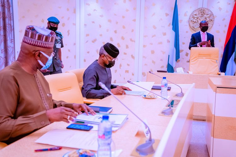 Osinbajo with Boss Mustapha at the event