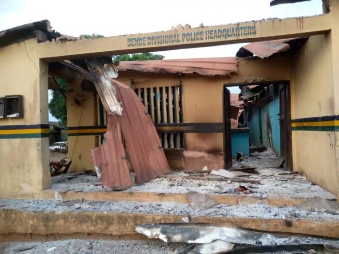 Razed Bende police station in Abia by unknown gunmen
