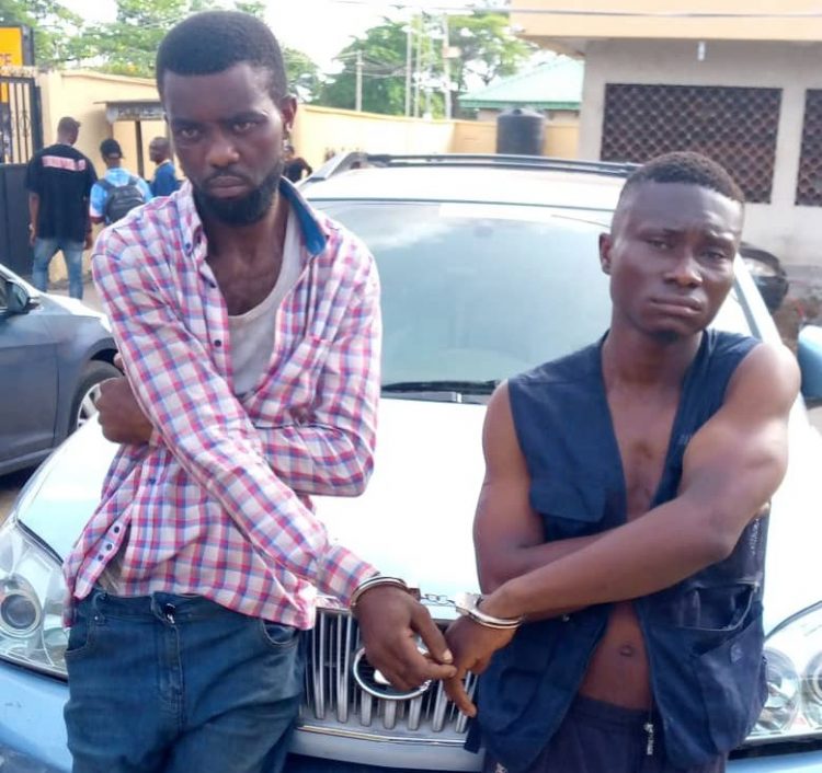 Suspected Lagos robbers Kelechukwu, Godspower busted with stolen SUV