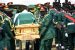 Pall bearers for late Lt. General Ibrahim Attahiru: Major General Ben Ahanotu, gives in to emotion during the funeral ceremony for him and 10 others at National Military cemetery, Abuja.