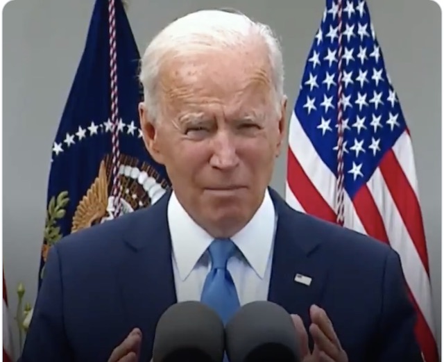 U.S. President Biden sheds his face mask