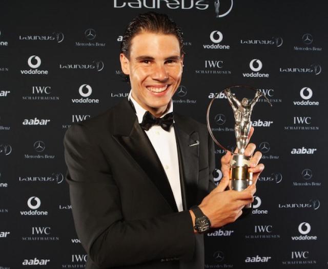 nadal with a past Laureus trophy