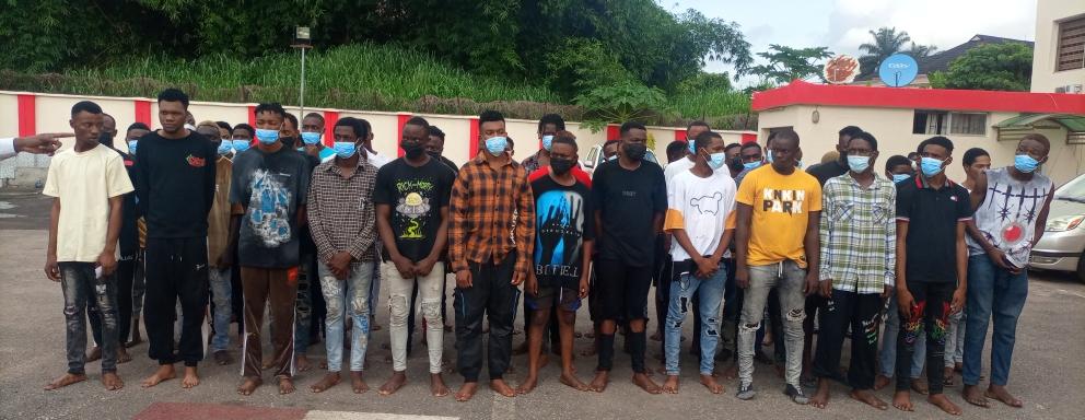 the 52 Yahoo Yahoo boys arrested in Benin by EFCC