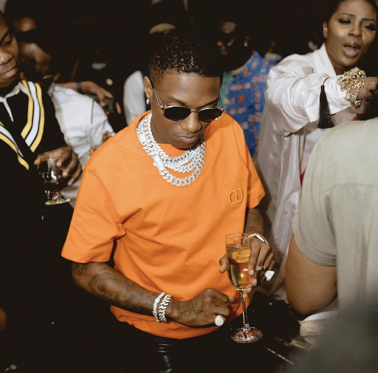 Wizkid out for dinner in Lagos