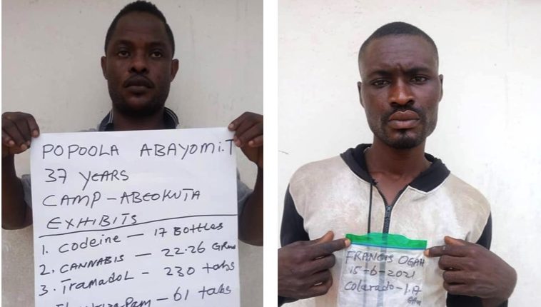 Abayomi Popoola, the NDLEA staff who is a drug dealer and Ogah his despatch rider
