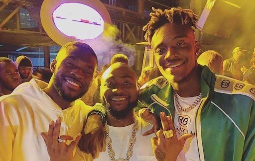 Davido with Fikayo Tomori and Tommy Abraham in Lagos