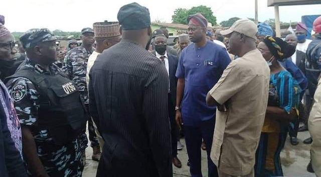 Makinde, middle, in Igangan today
