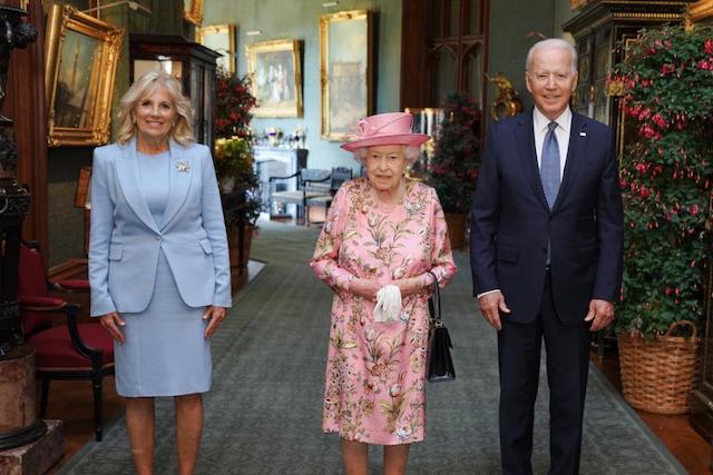 The Bidens with Queen Elizabeth