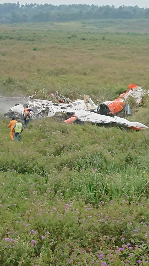 The plane wreckage at Kavumu Congo