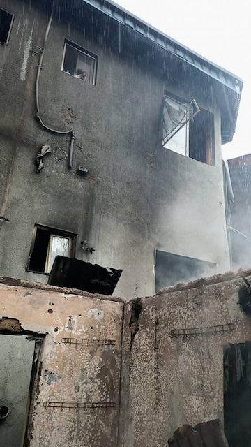 The three-storey building in Marina Lagos destroyed by fire