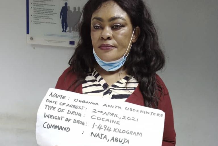 Anita Ugochinyere Ogbonna arrested with cocaine