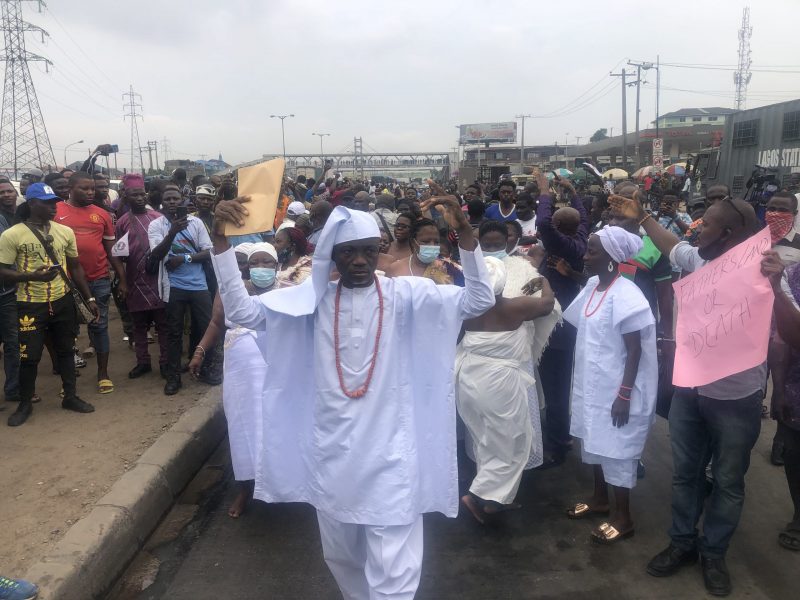 Man in white appears asking for Inspector Jack at Yoruba Nation rally