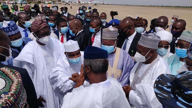 VP Osinbajo with Aminu Tambuwal and Sanwo-Olu