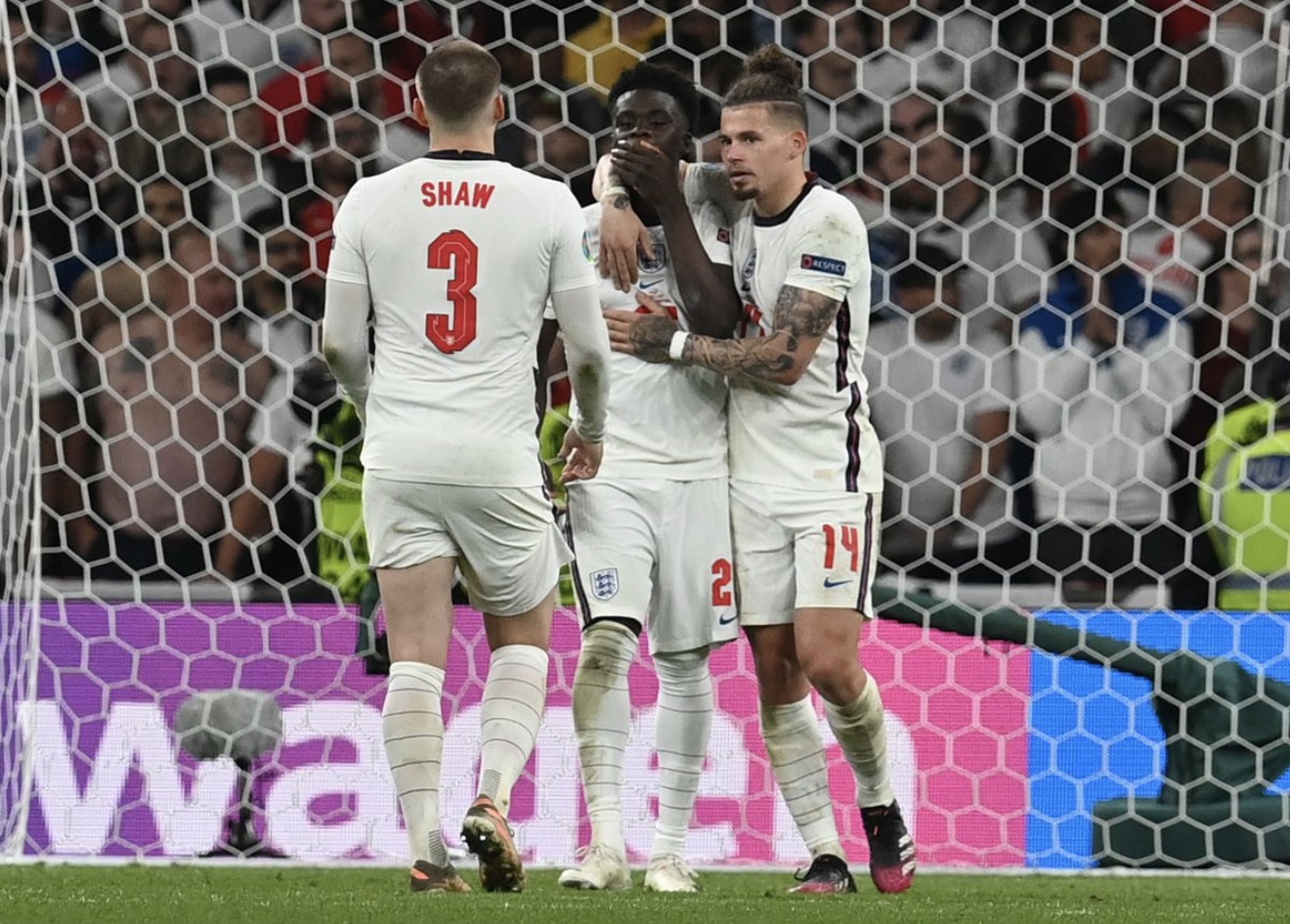Bukayo Saka in tears after missing spot kick for England