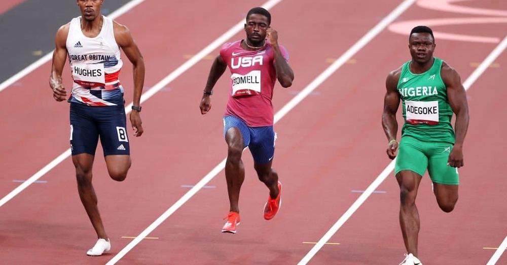 Enoch Adegoke wins 100m heat beating world's fastest man Brommel