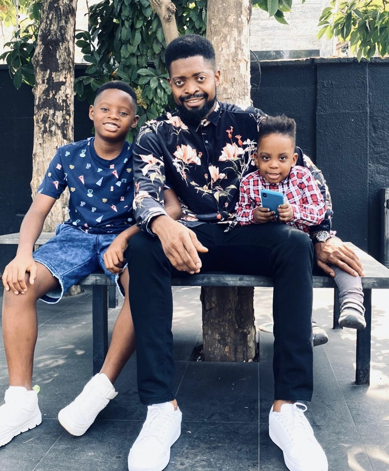 Basketmouth and his sons