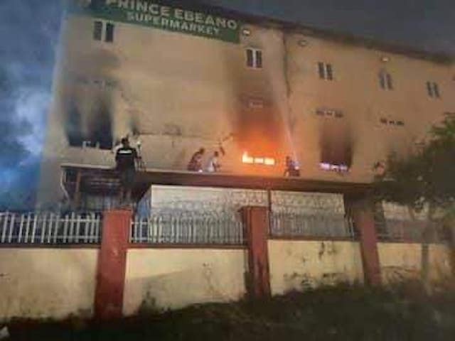 Fire at Ebeano Supermarket Logogoma Abuja