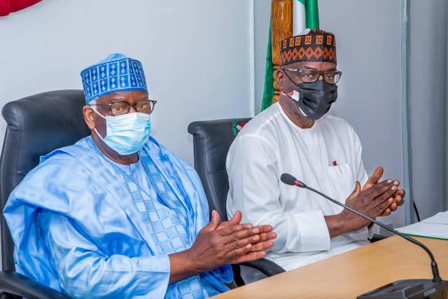 Gambari and Gov. AbdulRazak at the inauguration of peace committee for Offa and Erinle