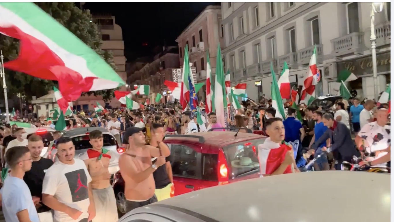 Italians in Crotone celebrate over Euro 2020 victory