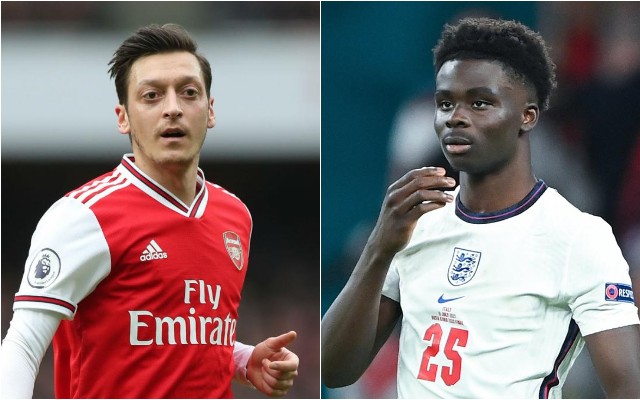 Mesut Ozil and Bukayo Saka