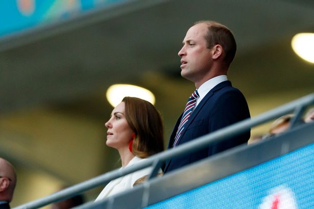 Prince William with his wife at Wembley: deplores attacks on Saka and co