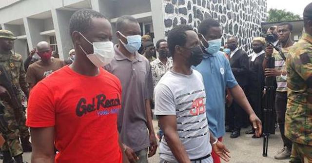 Some of the pirates jailed in Lagos on Friday