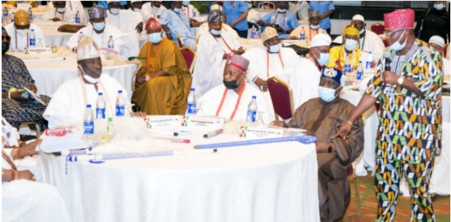 Dr. Wale Ahmed with traditional rulers at the event