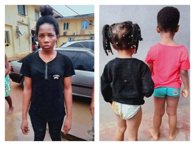 Arrested maid and the two kids she stole