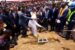 Bishop Oyedepo laying the foundation of the Tabernacle in Canaanland in 1998