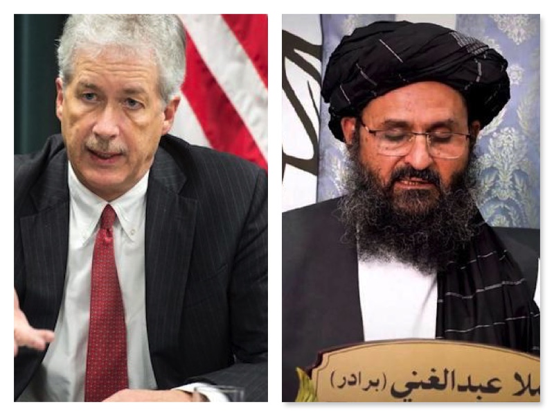CIA Chief William J. Burns and Taliban leader Abdul Ghani Baradar