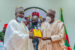Chairman/Chief Executive of the NDLEA, Brig. Gen. Mohamed Buba Marwa (Retd) presenting a souvenir to Governor Abdulahi Umar Ganduje when he led other top officials of the Agency on a courtesy visit to the Kano state government house on Monday 30th August, 2021