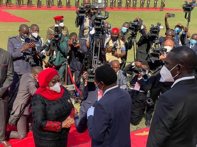 Hichilema with Tanzanian President Samia Suluhu Hassan