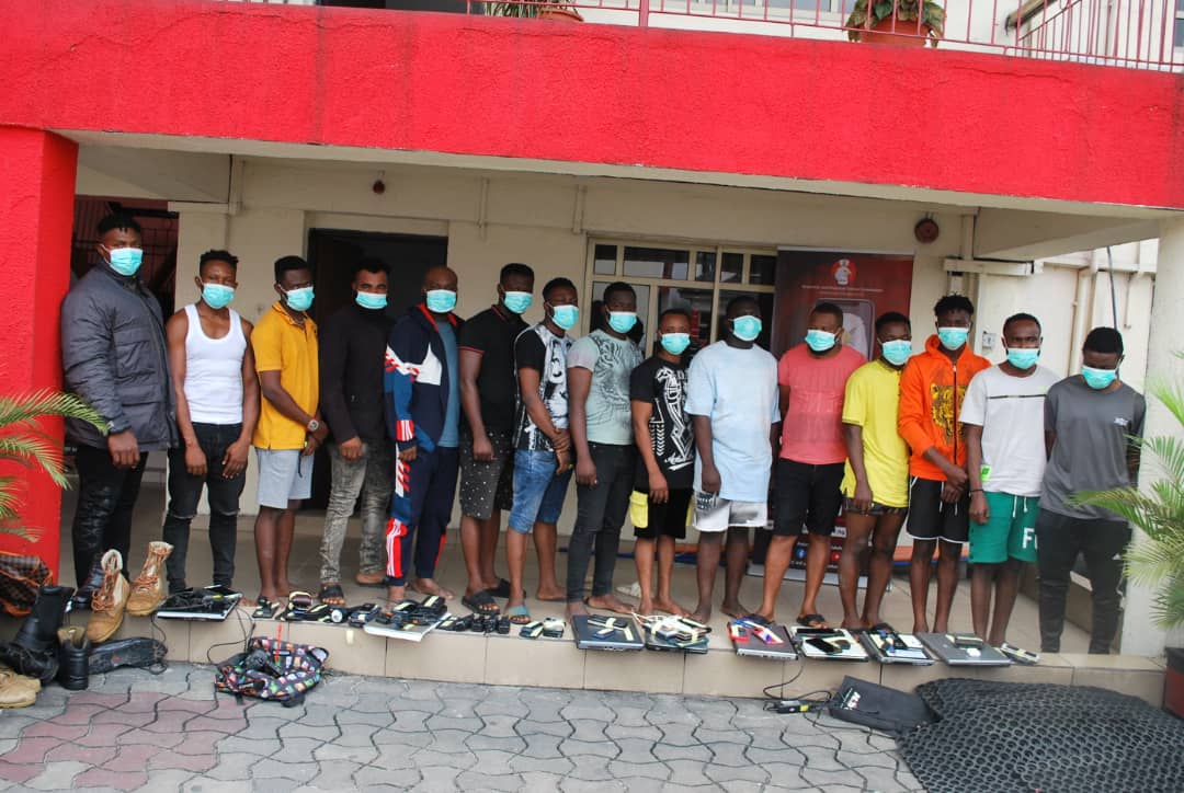 The suspected internet fraudsters arrested in Port Harcourt