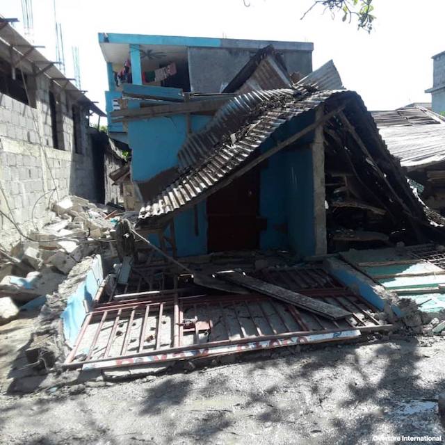 Knocked down by quake in Haiti