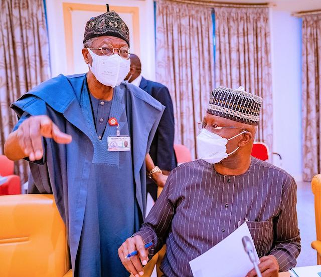 Lai Mohammed with Boss Mustapha