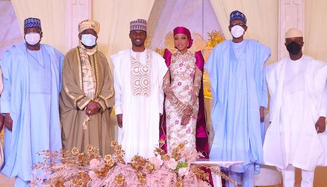 Lawan, Emir of Bichi, Nasiru Bayero Mr and Mrs Yusuf Buhari, President Buhari and VP Yemi Osinbajo