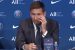 Leo Messi speaks at the Paris press conference