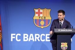 Lionel Messi on Sunday at Camp Nou