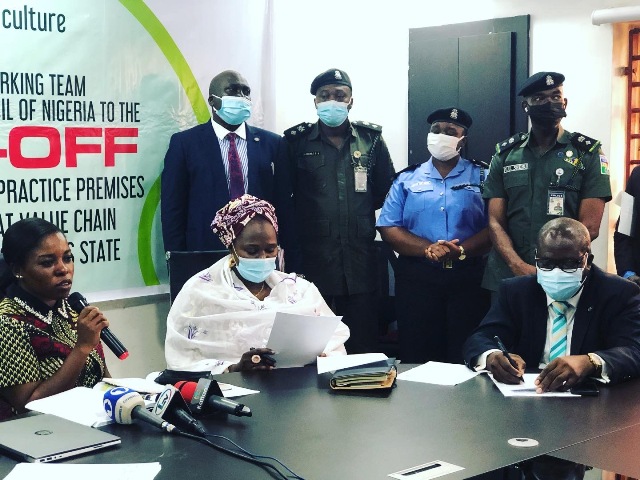 Olusanya with AIG Baju during the visit