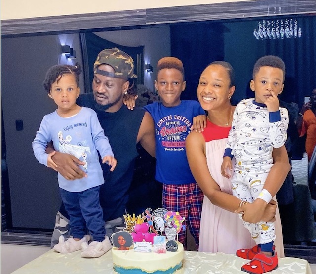 The happy family, Anita, Paul Okoye and their kids are back together 