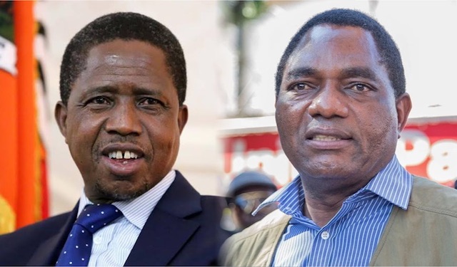 President Edgar Lungu and main opponent Hakainde Hichilema