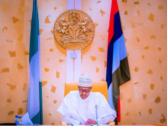 President Buhari on Wednesday announcing steering committee for PIA
