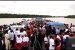 Scores of people on a barge heading to Ode Itsekiri for the coronation of Olu of Warri