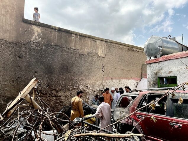The after effect of U.S. drone strike in Kabul: 10 family members killed