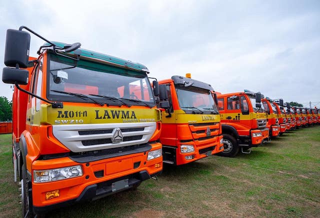 The new LAWMA trucks for commissioning todday